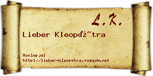 Lieber Kleopátra névjegykártya
